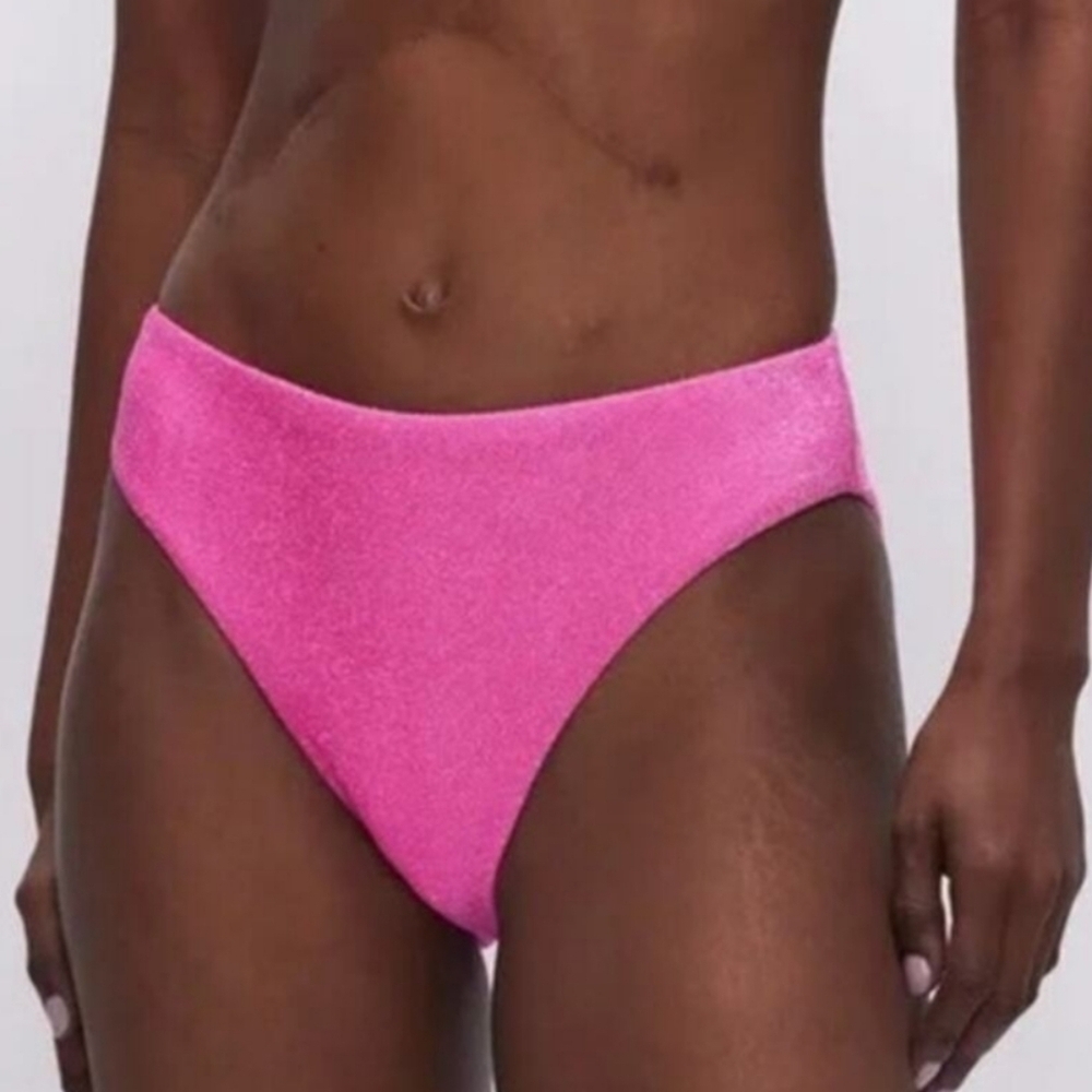 Good American Pink Sparkle Knockout Bikini Bottom 3